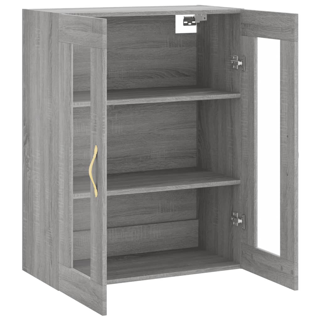 Wall-mounted cabinet, grey oak, 69.5x34x90cm