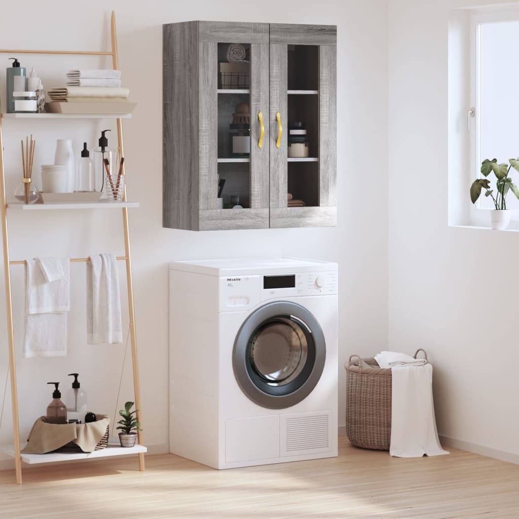 Wall-mounted cabinet, grey oak, 69.5x34x90cm