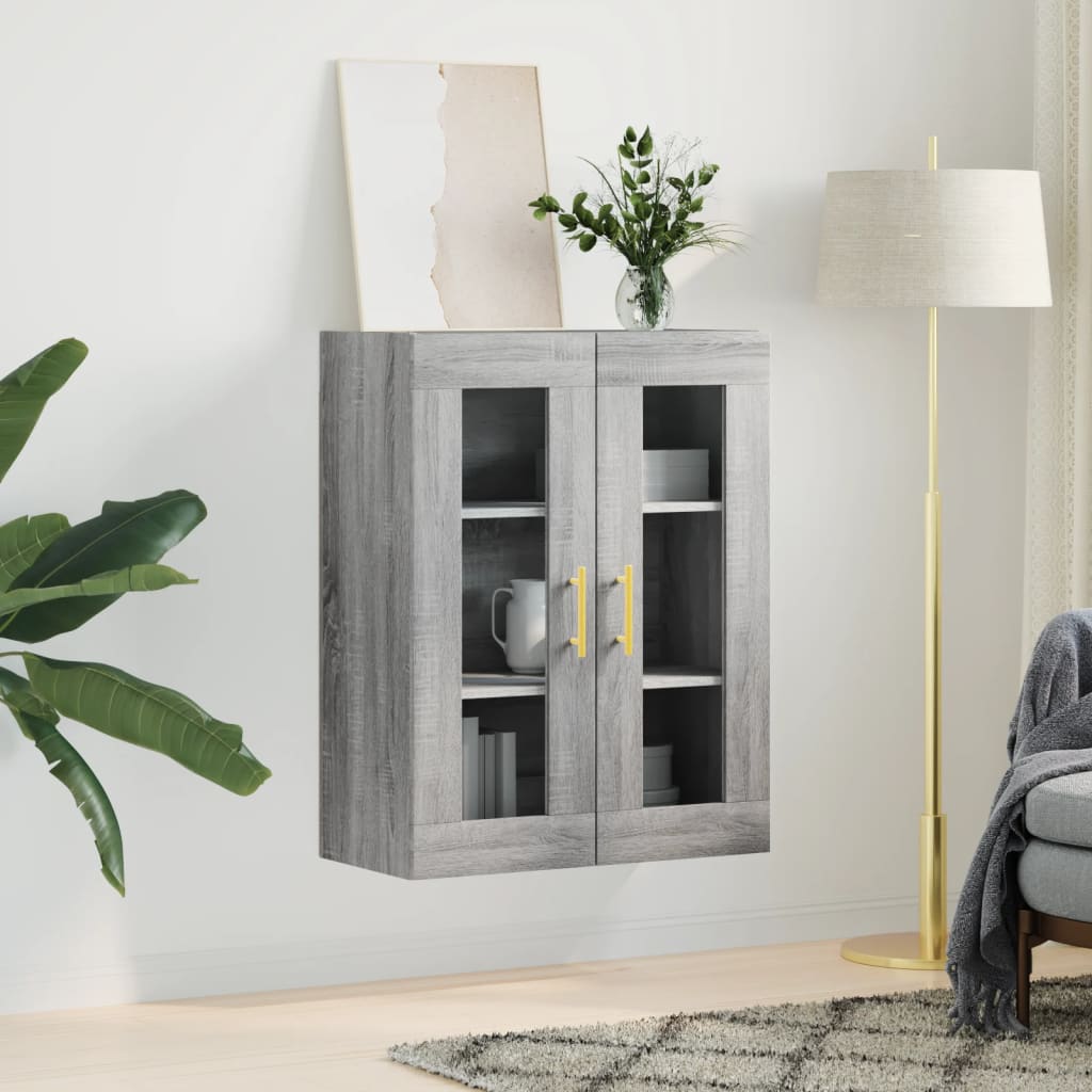 Wall-mounted cabinet, grey oak, 69.5x34x90cm