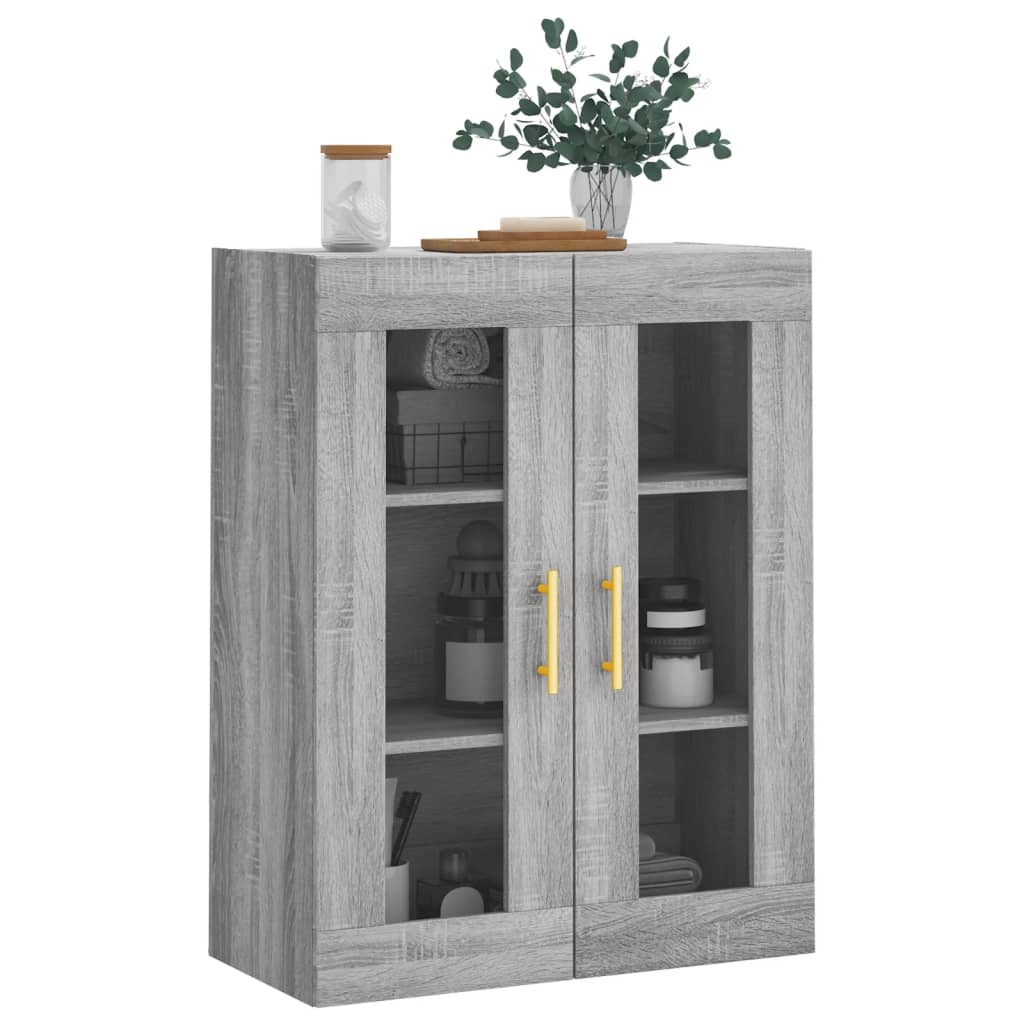 Wall-mounted cabinet, grey oak, 69.5x34x90cm