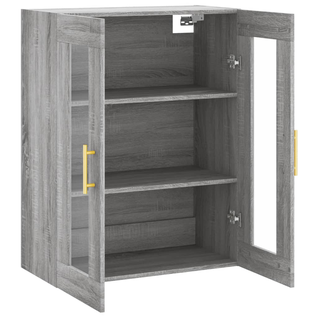 Wall-mounted cabinet, grey oak, 69.5x34x90cm