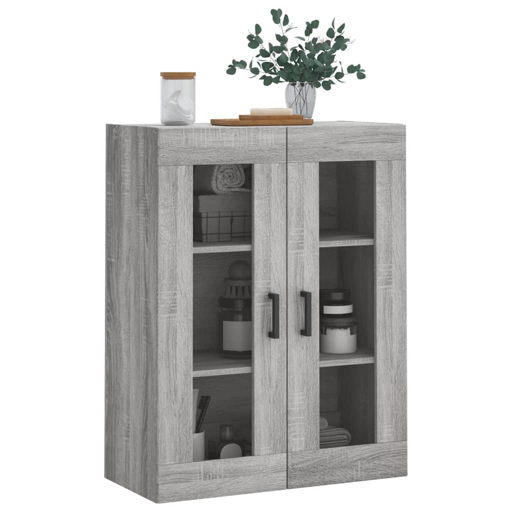 Wall-mounted cabinet, grey oak, 69.5x34x90cm