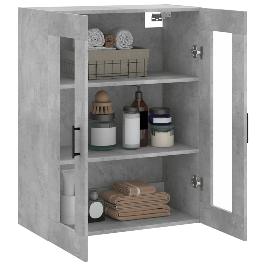 Wall-mounted cabinet, concrete gray, 69.5x34x90cm