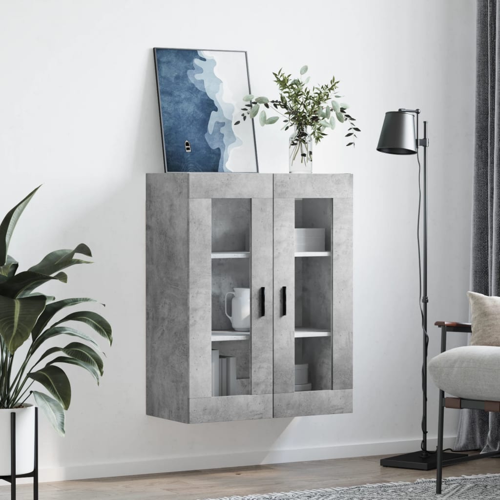 Wall-mounted cabinet, concrete grey, 69.5x34x90cm