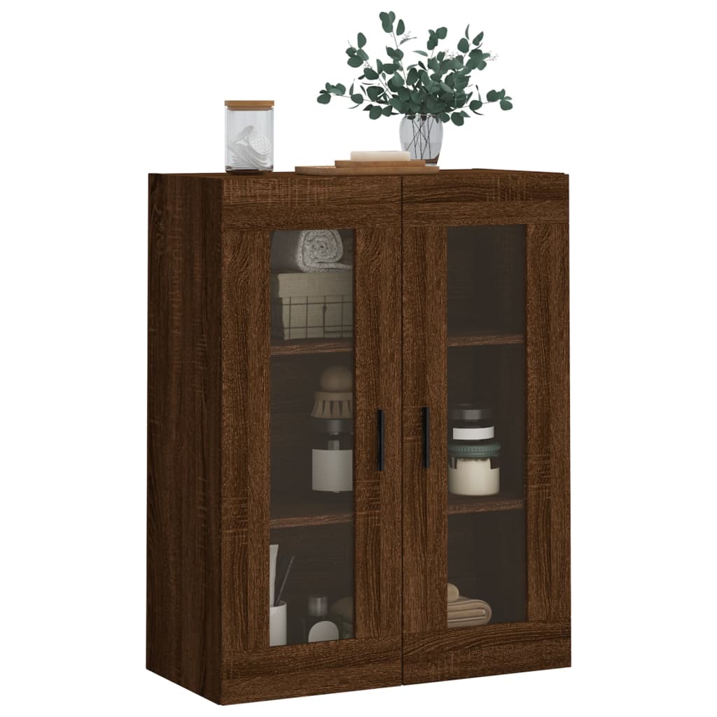 Wall-mounted cabinet, brown oak, 69.5x34x90cm