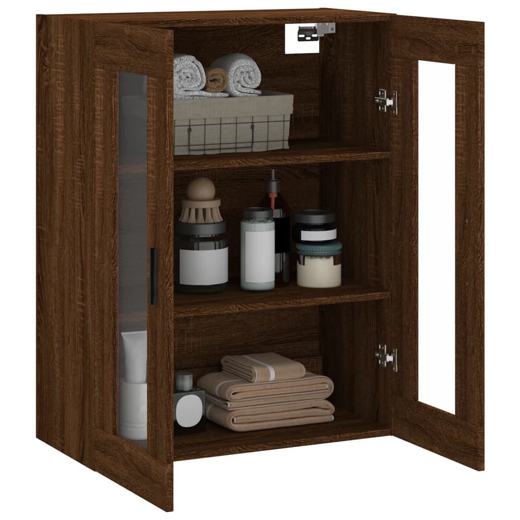 Wall-mounted cabinet, brown oak, 69.5x34x90cm