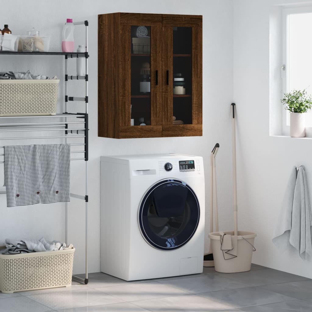 Wall-mounted cabinet, brown oak, 69.5x34x90cm