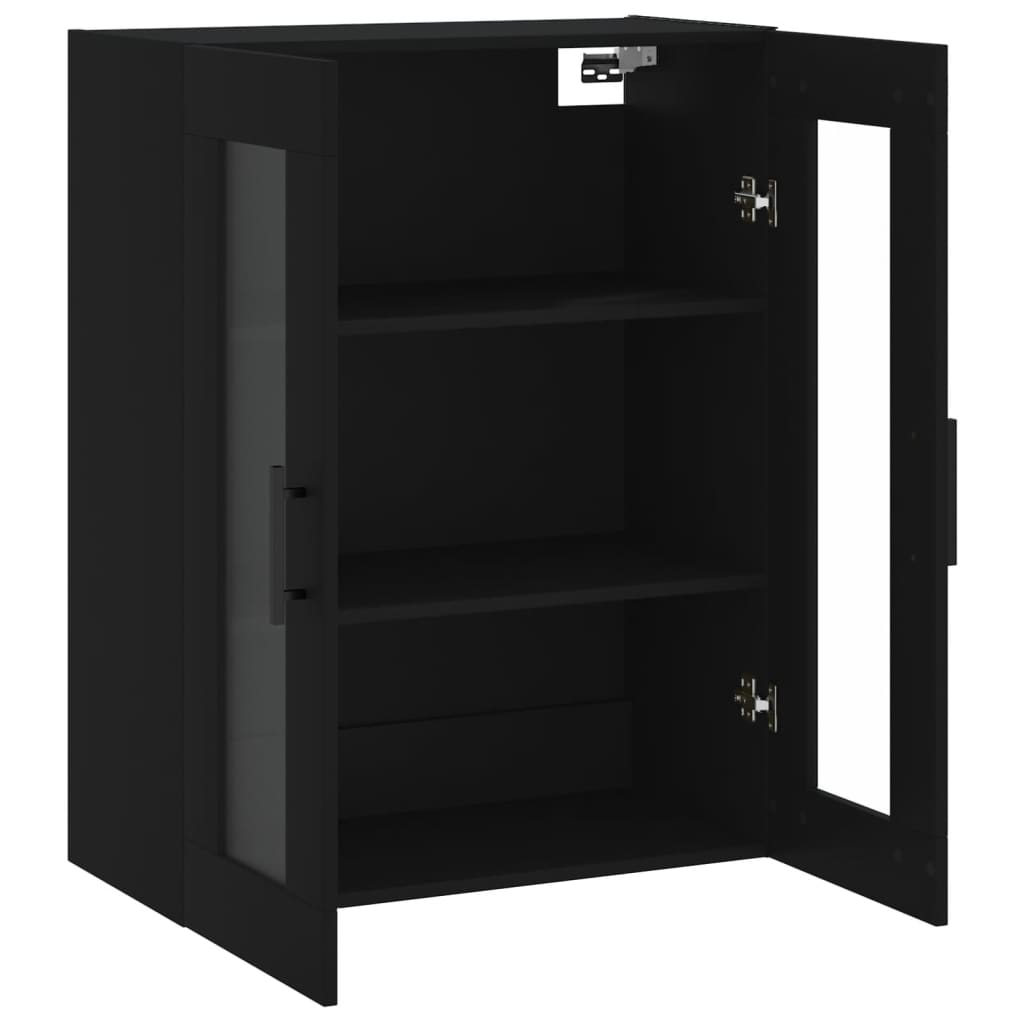 Wall-mounted cabinet, black, 69.5x34x90cm