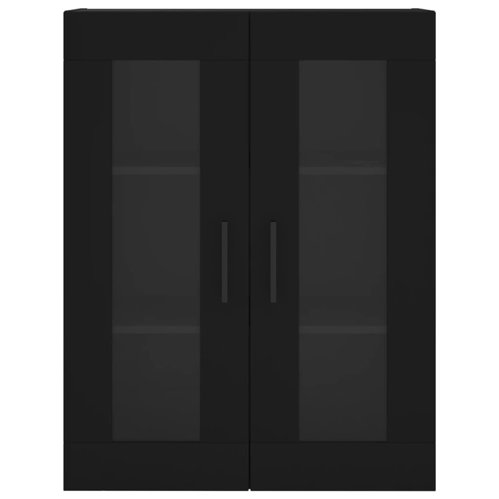 Wall-mounted cabinet, black, 69.5x34x90cm