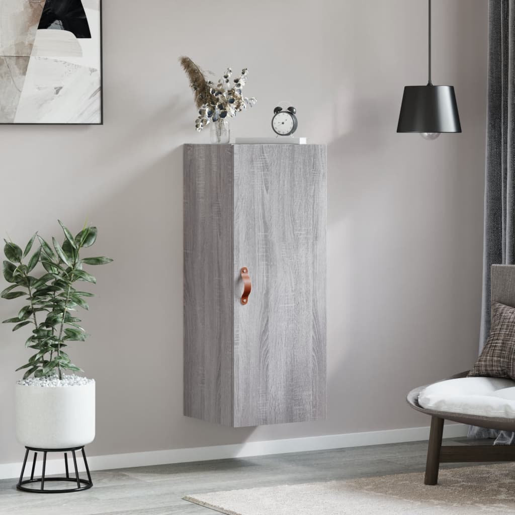 Wall-mounted cabinet, grey oak, 34.5x34x90cm