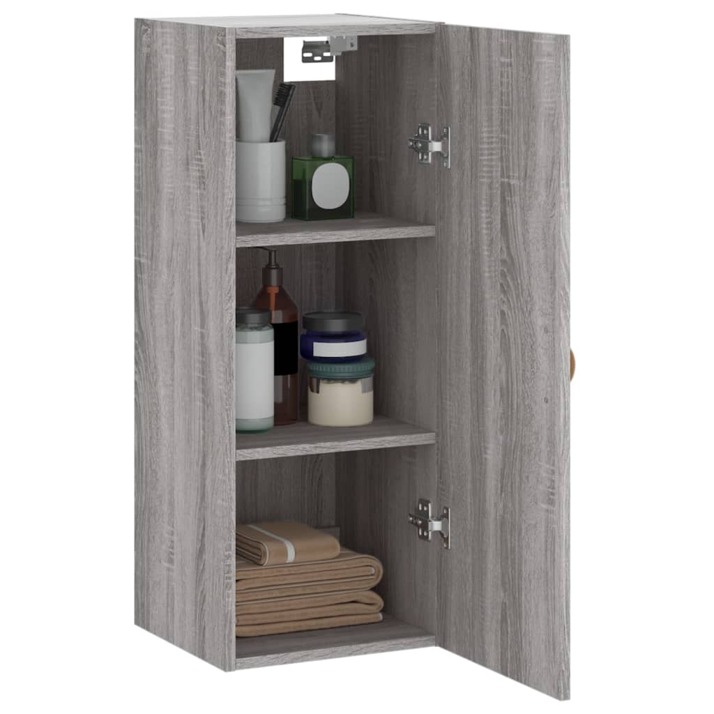 Wall-mounted cabinet, grey oak, 34.5x34x90cm
