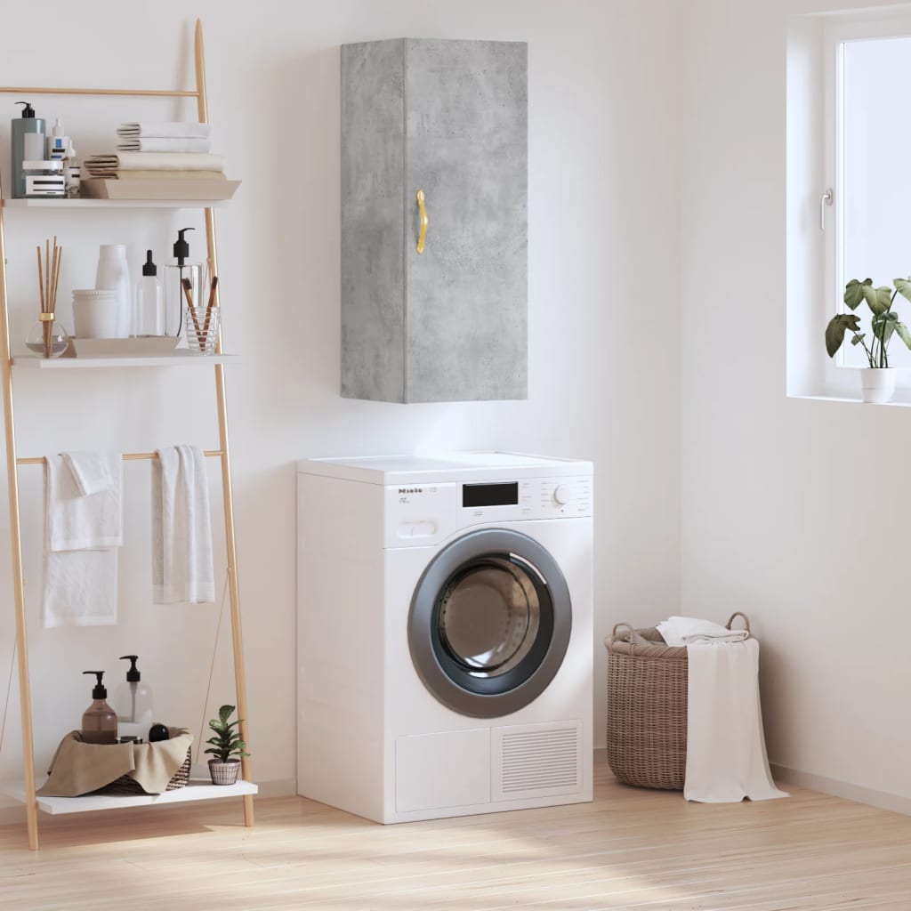 Wall-mounted cabinet, concrete gray, 34.5x34x90cm