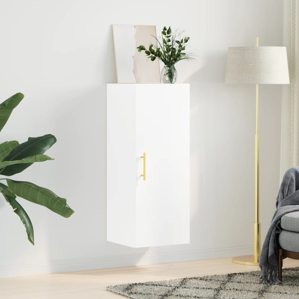 Wall-mounted cabinet, white, 34.5x34x90cm