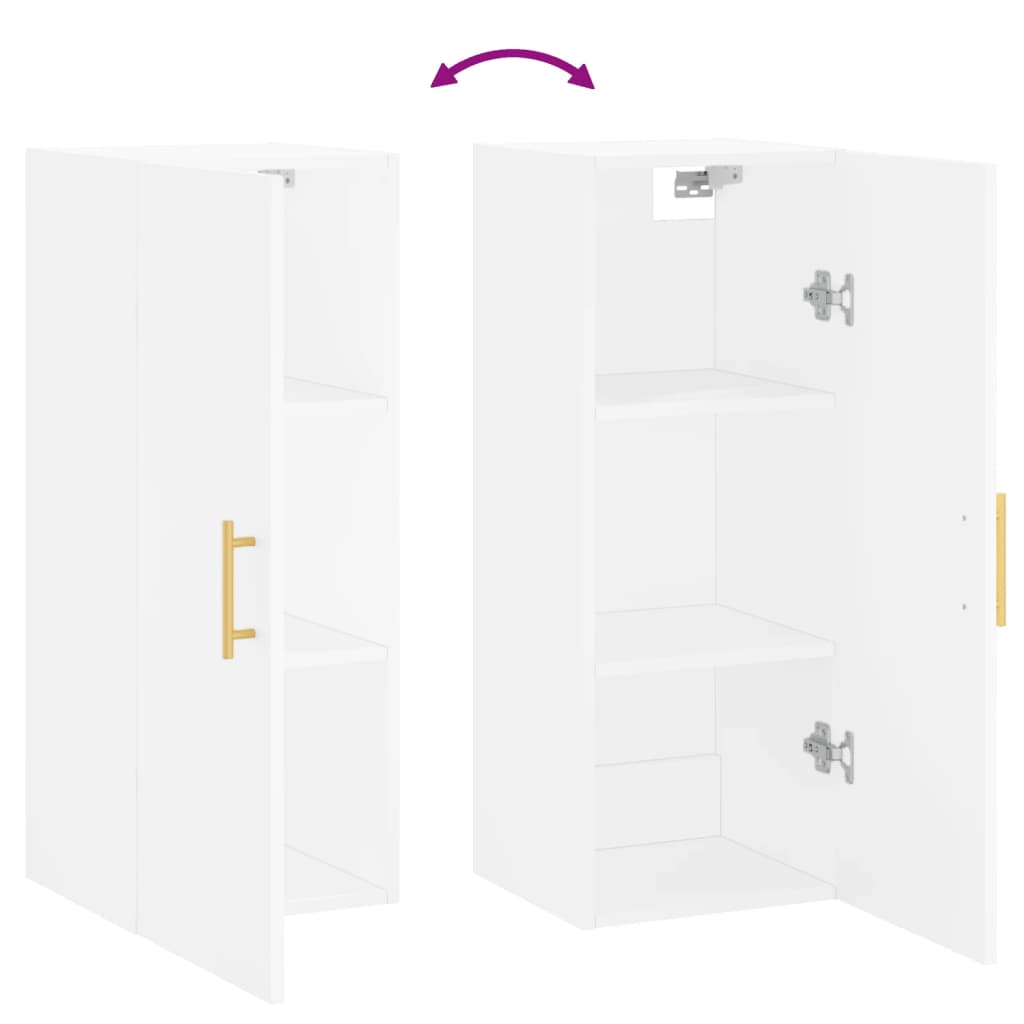 Wall-mounted cabinet, white, 34.5x34x90cm