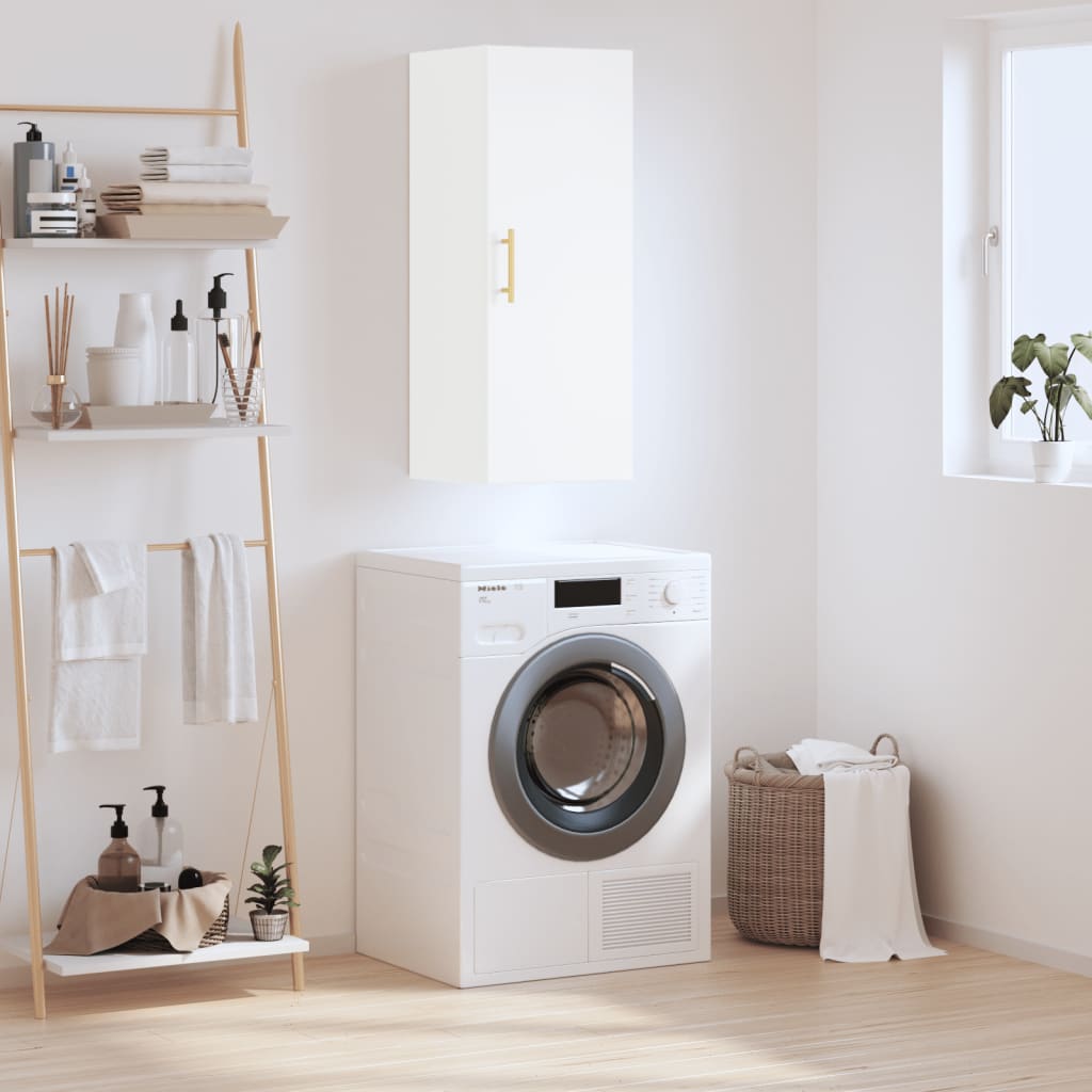 Wall-mounted cabinet, white, 34.5x34x90cm