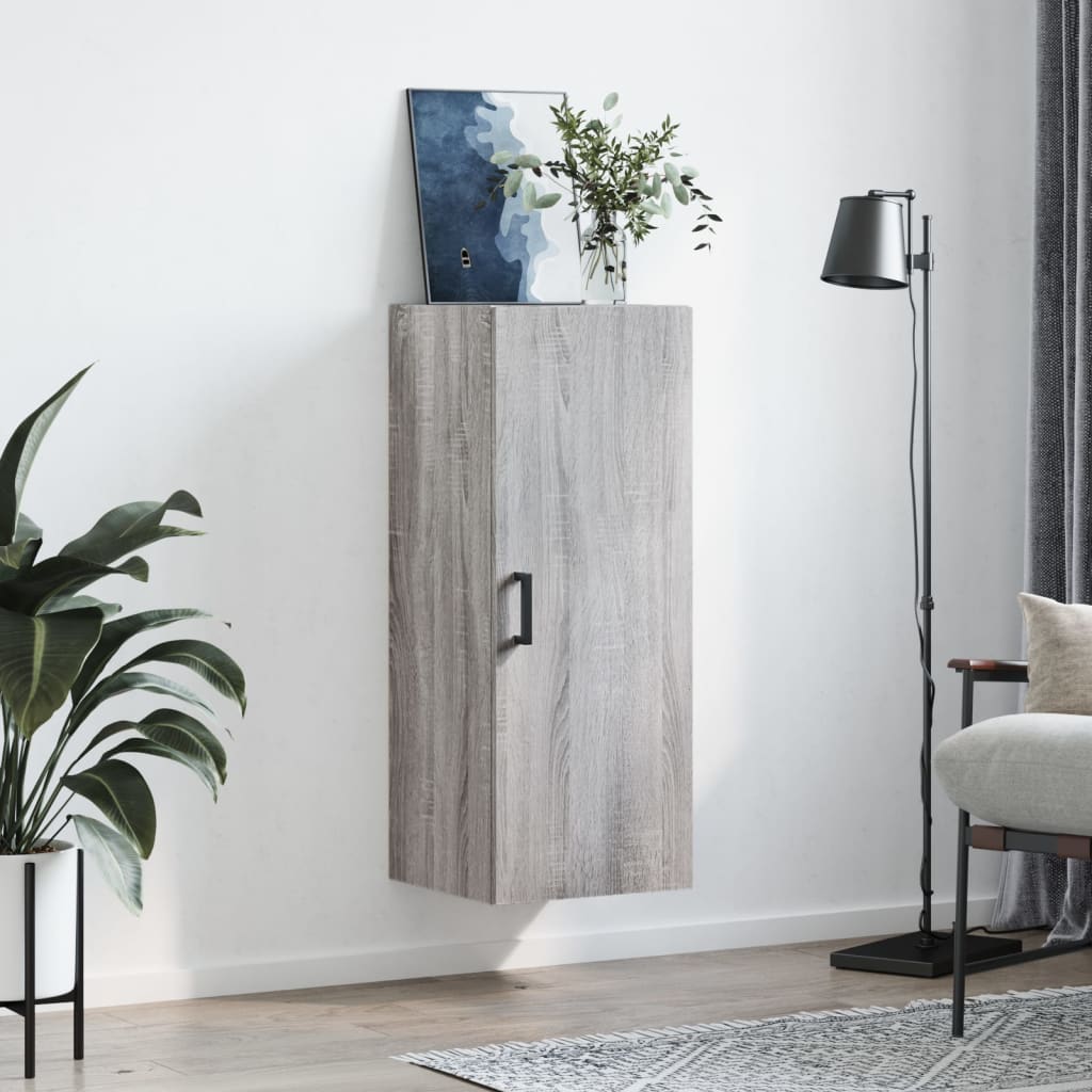 Wall-mounted cabinet, grey oak, 34.5x34x90cm