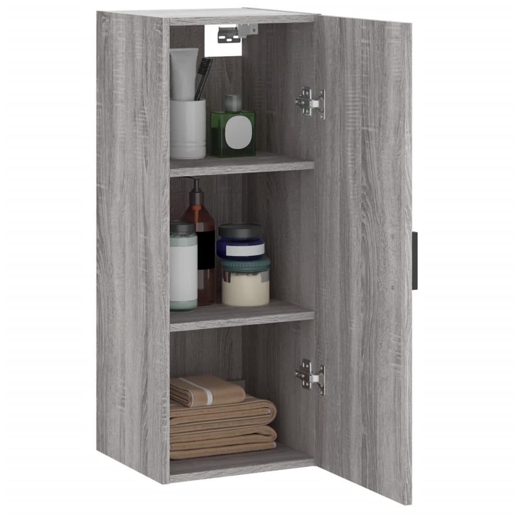 Wall-mounted cabinet, grey oak, 34.5x34x90cm