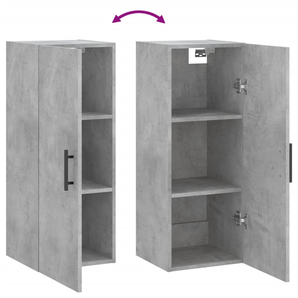 Wall-mounted cabinet, concrete gray, 34.5x34x90cm