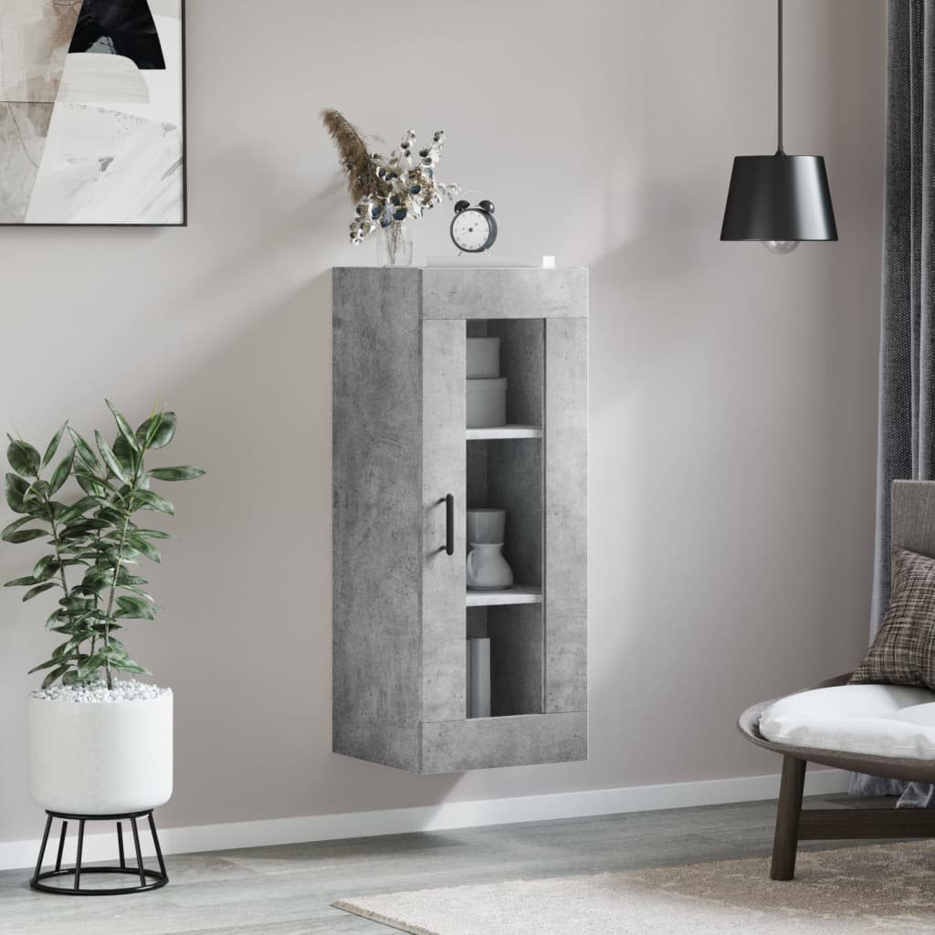 Wall-mounted cabinet, concrete gray, 34.5x34x90cm