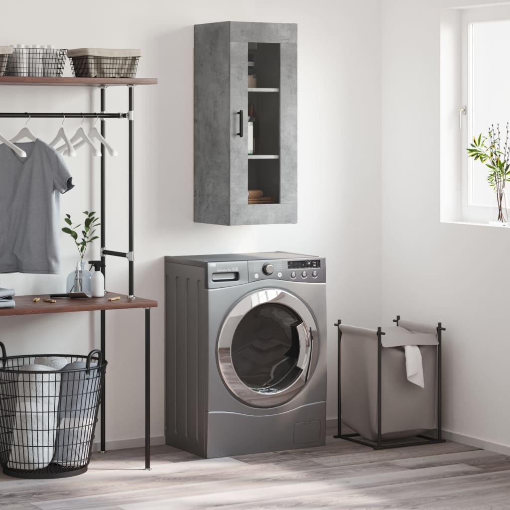 Wall-mounted cabinet, concrete gray, 34.5x34x90cm