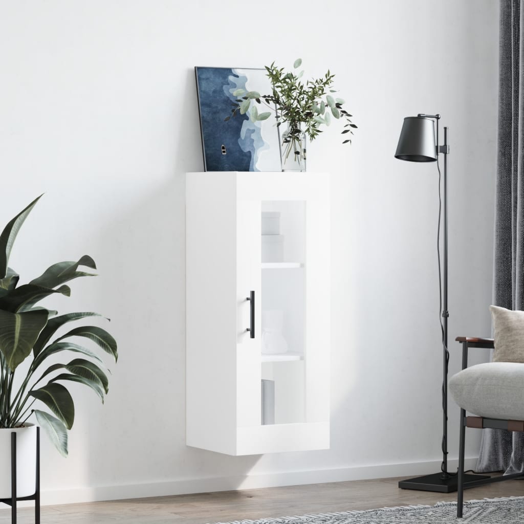 Wall-mounted cabinet, white, 34.5x34x90cm