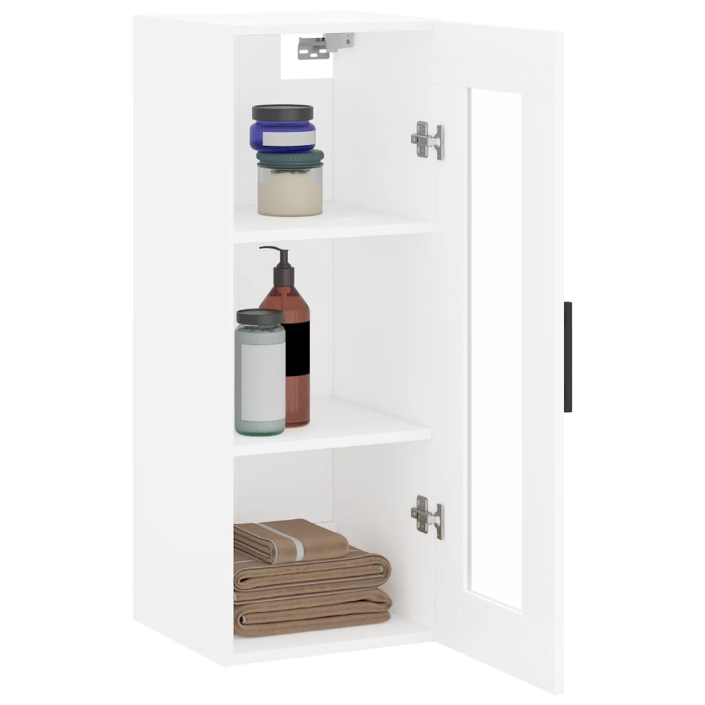 Wall-mounted cabinet, white, 34.5x34x90cm