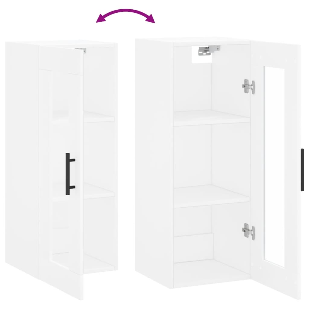 Wall-mounted cabinet, white, 34.5x34x90cm
