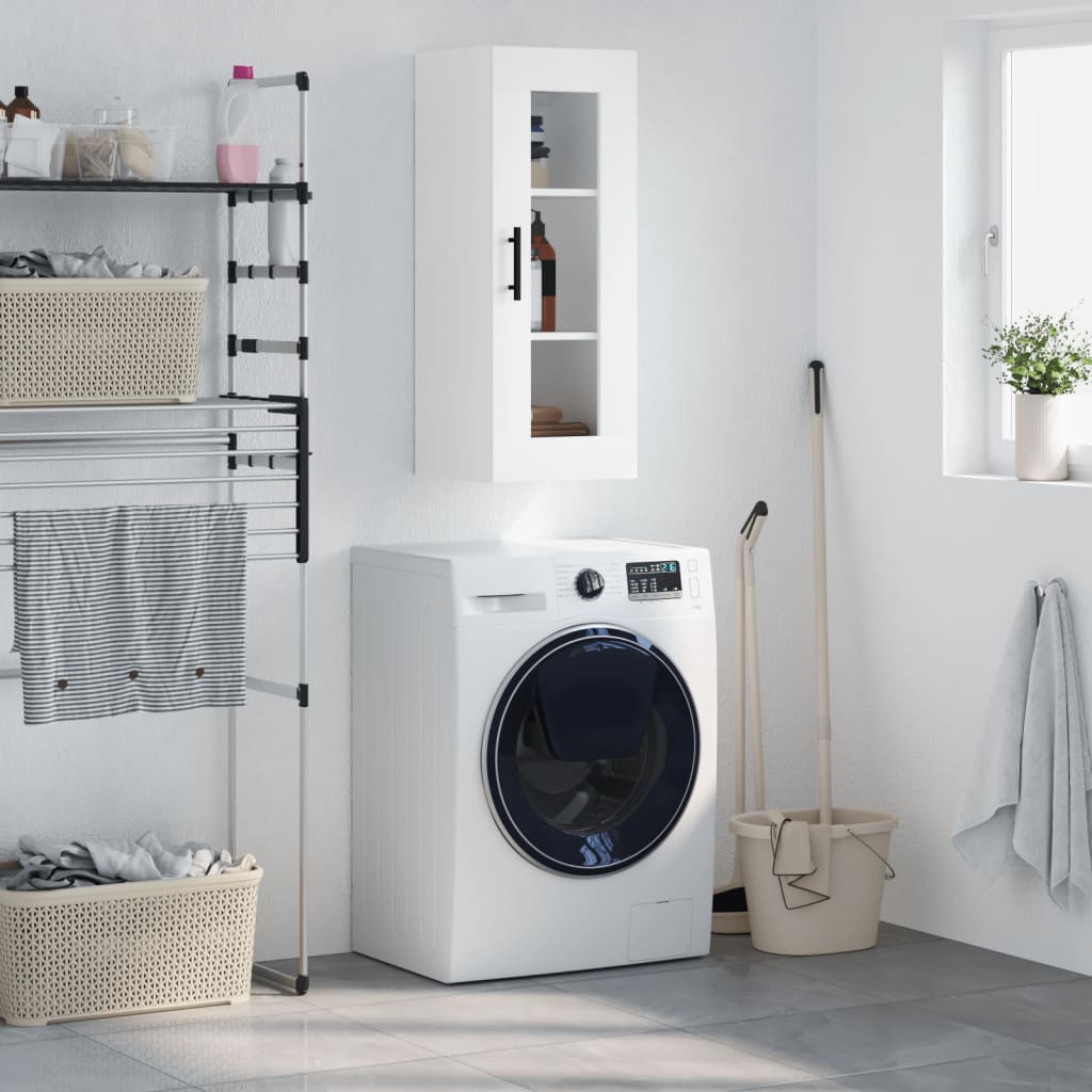 Wall-mounted cabinet, white, 34.5x34x90cm