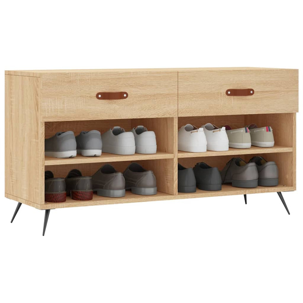 Shoe bench, Sonoma oak, 102x35x55cm, engineered wood