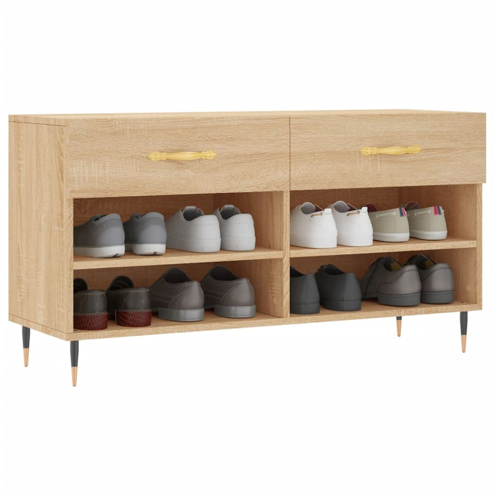 Shoe bench, Sonoma oak, 102x35x55cm, engineered wood
