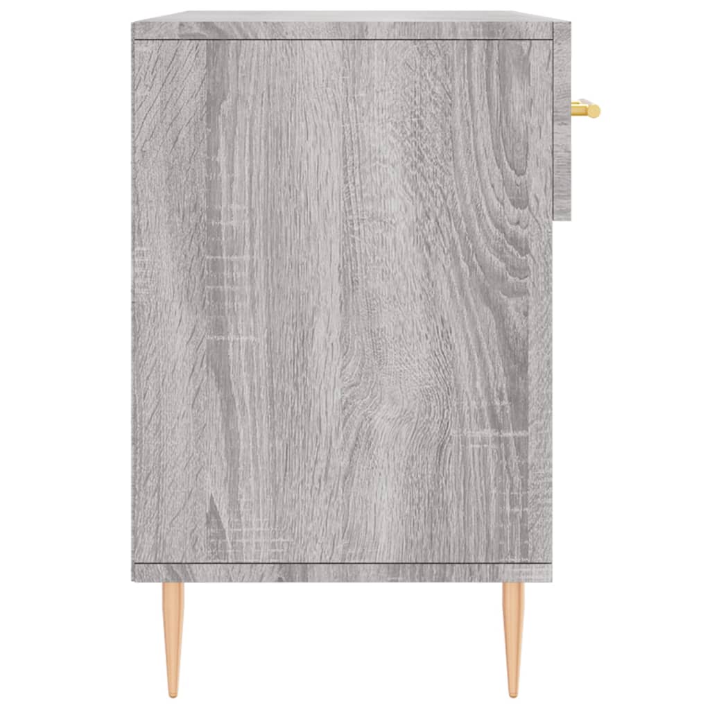 Shoe bench, grey oak, 102x35x55cm, engineered wood