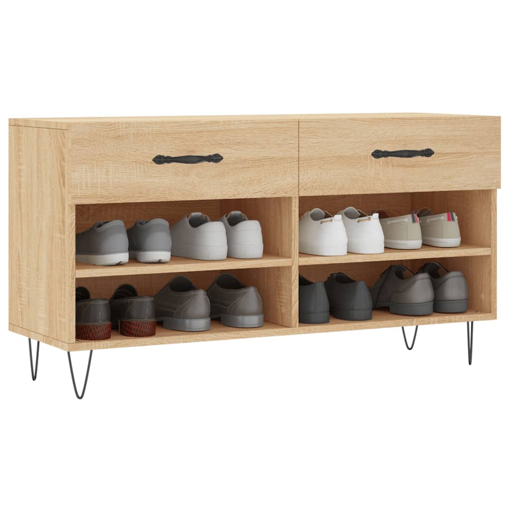 Shoe bench, Sonoma oak, 102x35x55cm, engineered wood