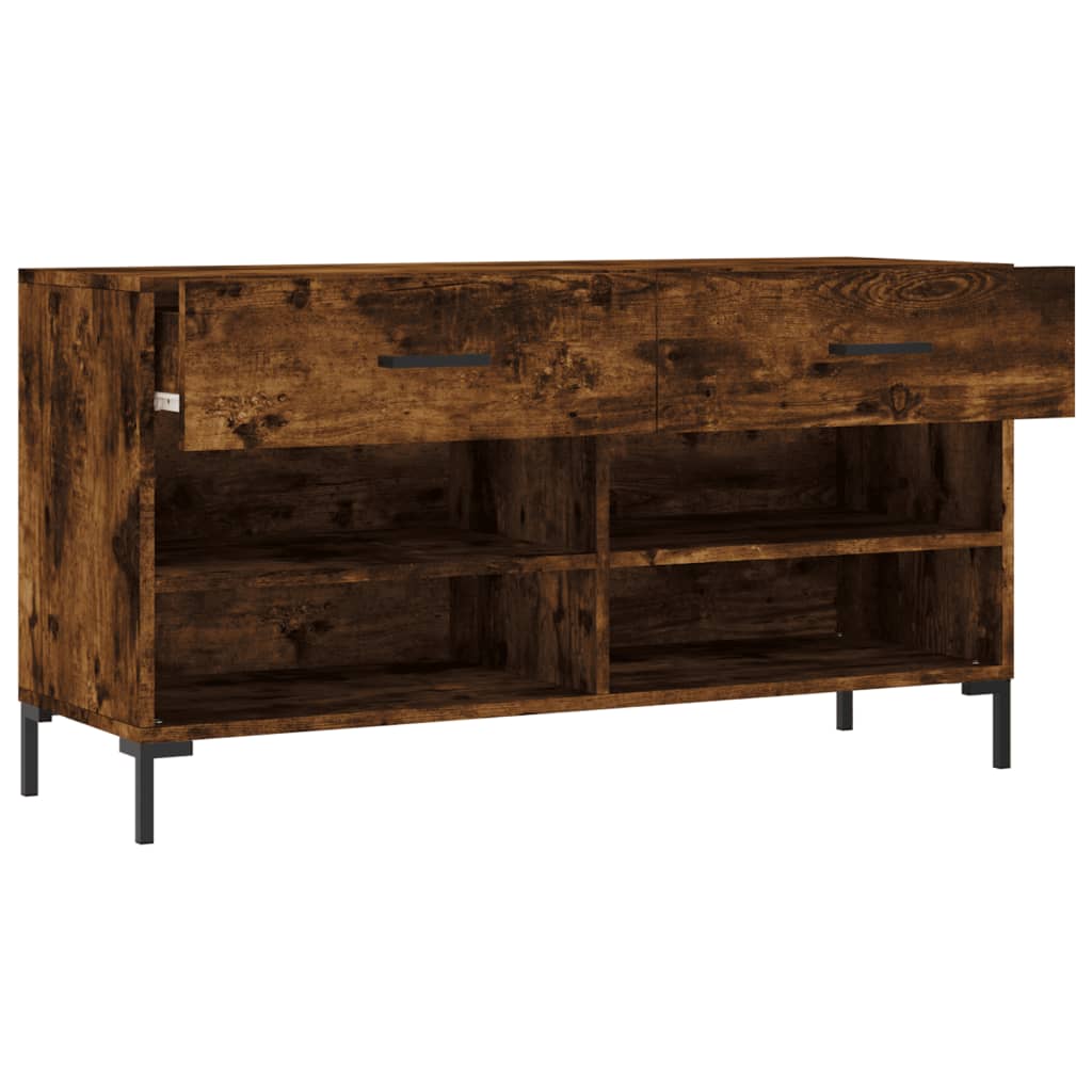 Shoe bench, smoked oak, 102x35x55cm, treated wood