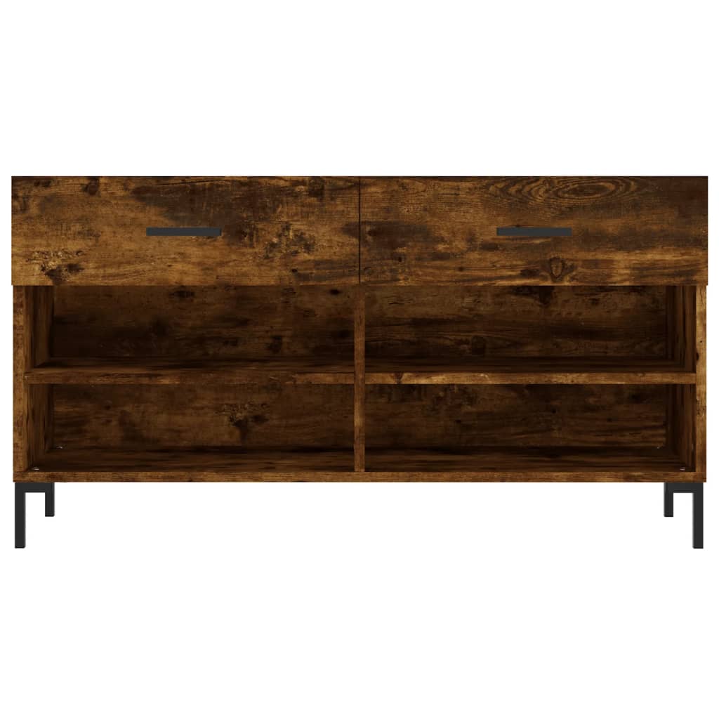 Shoe bench, smoked oak, 102x35x55cm, treated wood