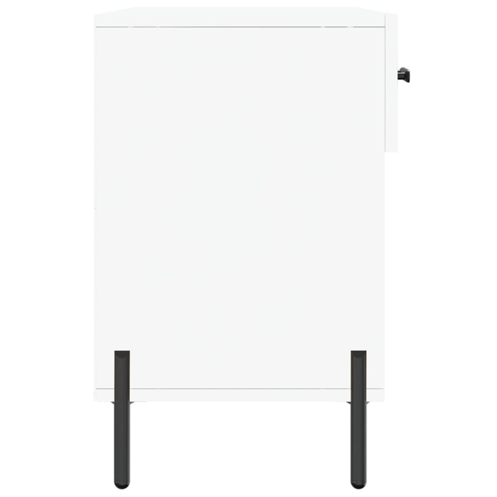 Shoe bench, white, 102x35x55cm, engineered wood