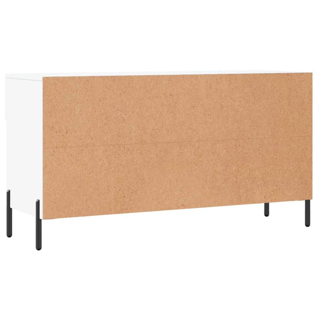 Shoe bench, white, 102x35x55cm, engineered wood