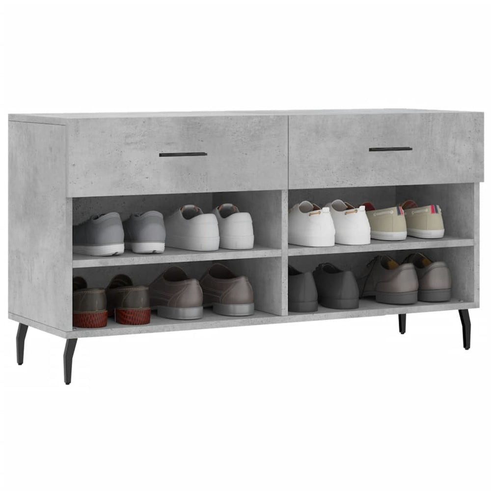 Shoe bench, concrete grey, 102x35x55cm, treated wood