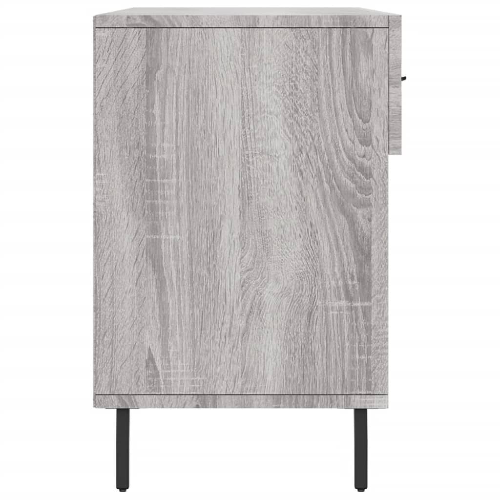 Shoe bench, grey oak, 102x35x55cm, engineered wood