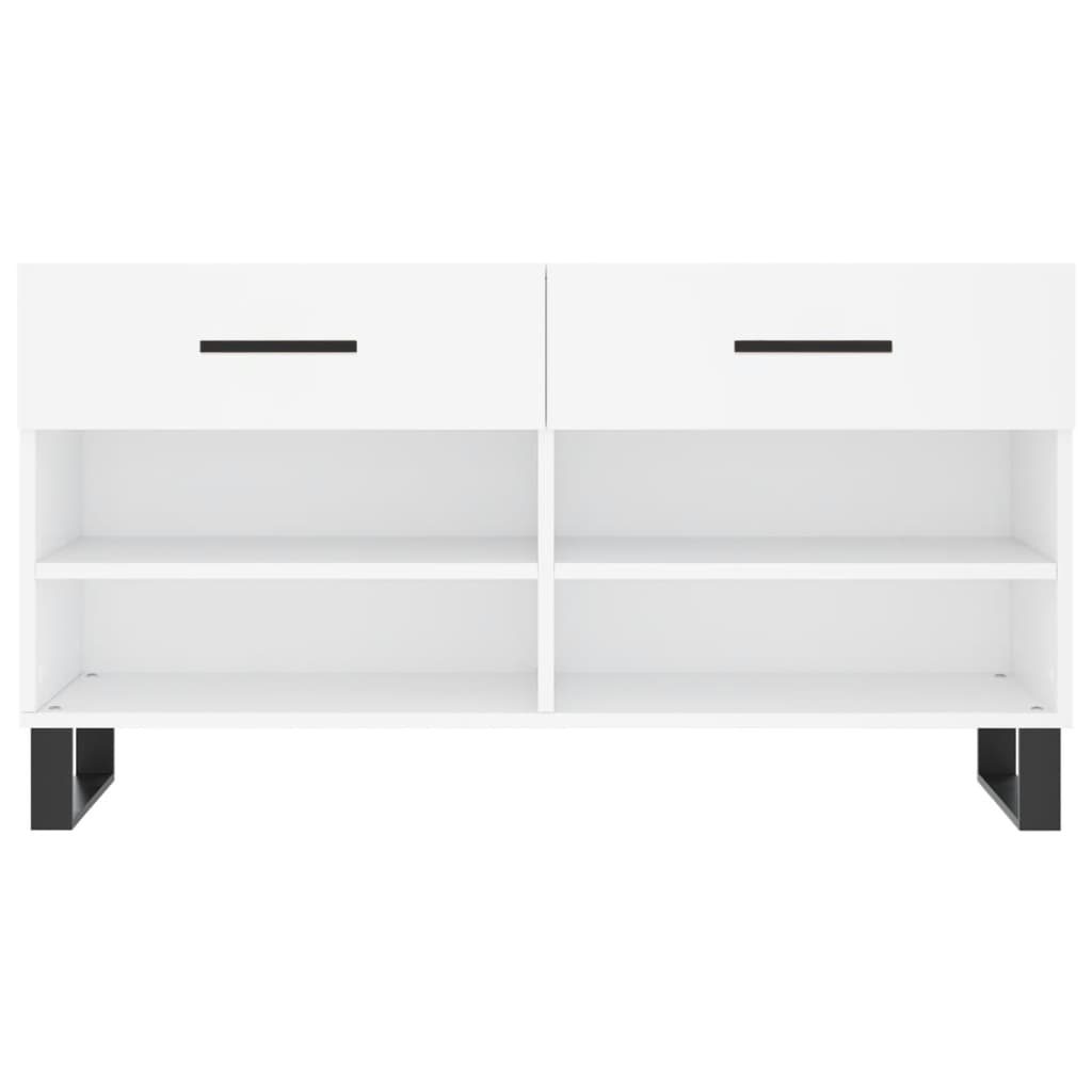 Shoe bench, white, 102x35x55cm, engineered wood