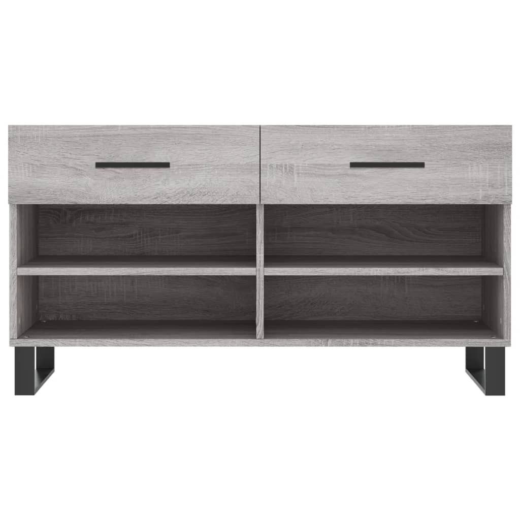 Shoe bench, grey oak, 102x35x55cm, engineered wood