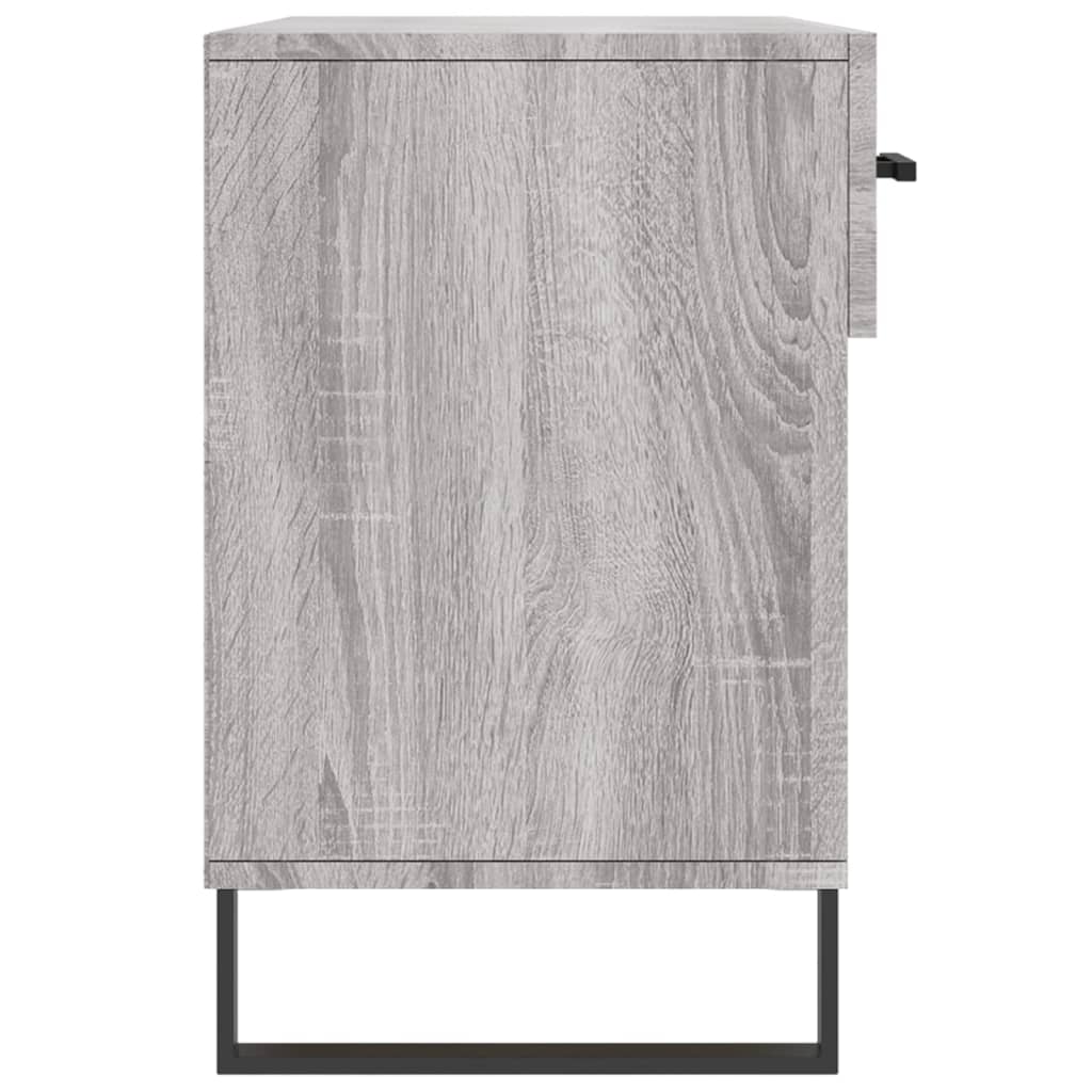 Shoe bench, grey oak, 102x35x55cm, engineered wood