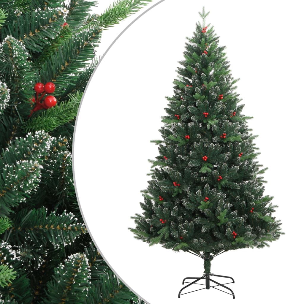 Artificial Christmas tree SHINE MOON, with hinged branches/berries, 150cm.
