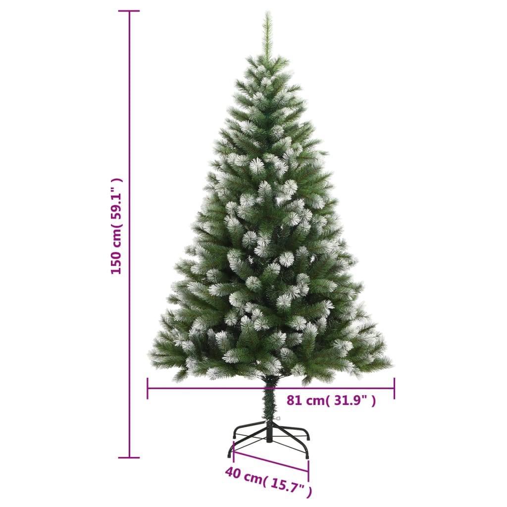 Mākslīgā eglīte ARCTIC PINE, ar eņģu zariem, 150 cm, ar sniega pārklājumu
