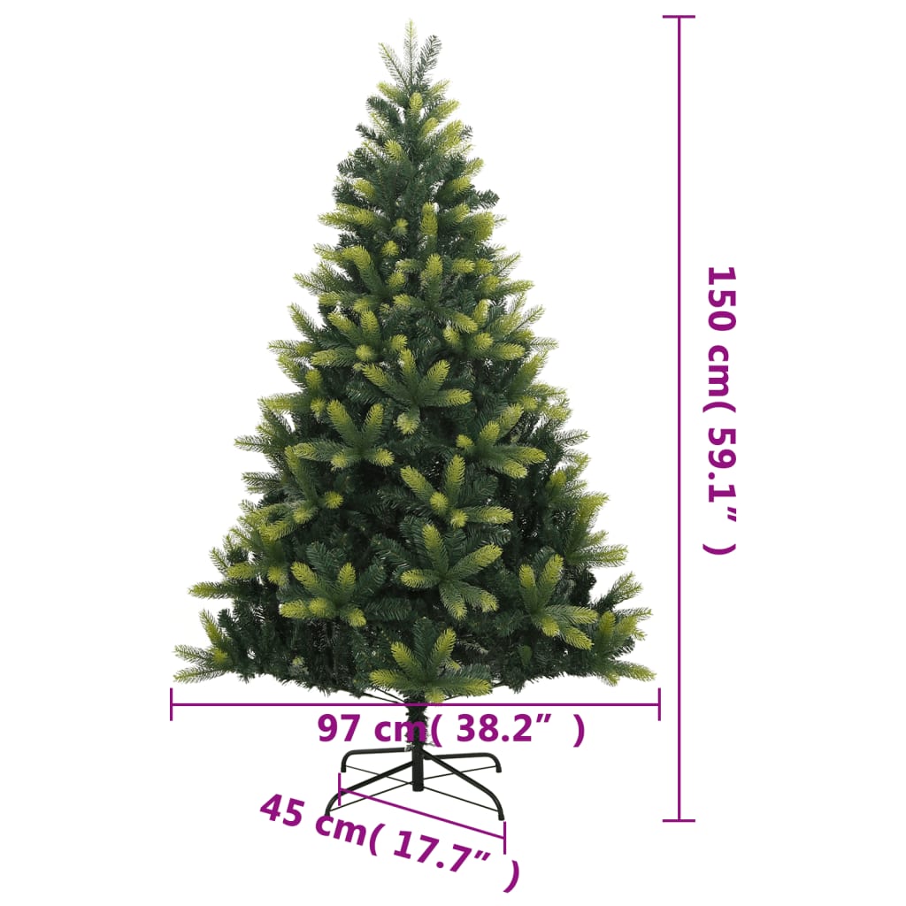 Artificial Christmas tree SHINE HOLLOW, with hinged branches/stand, 150cm.