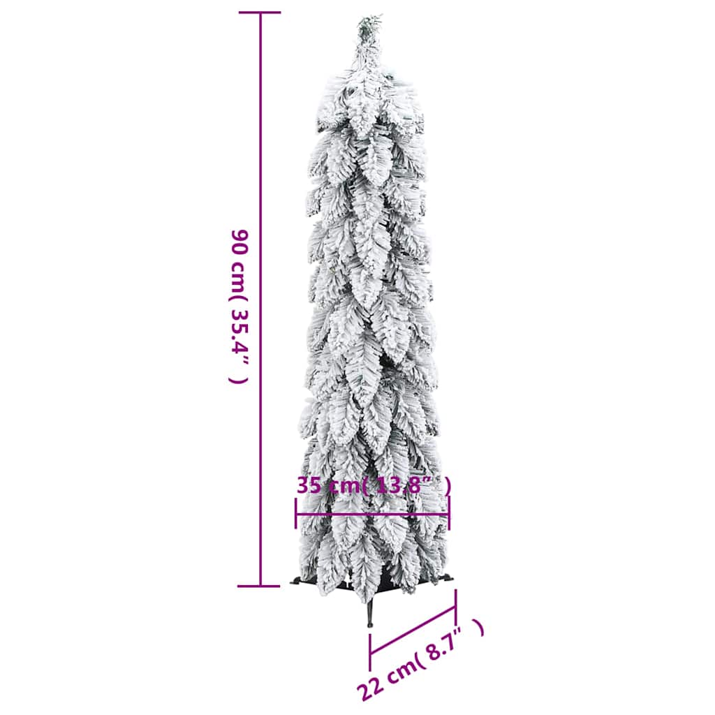 Dirbtinė apšviesta Kalėdų eglutė SNOW AK, su 45 LED ir sniegu, 90cm.