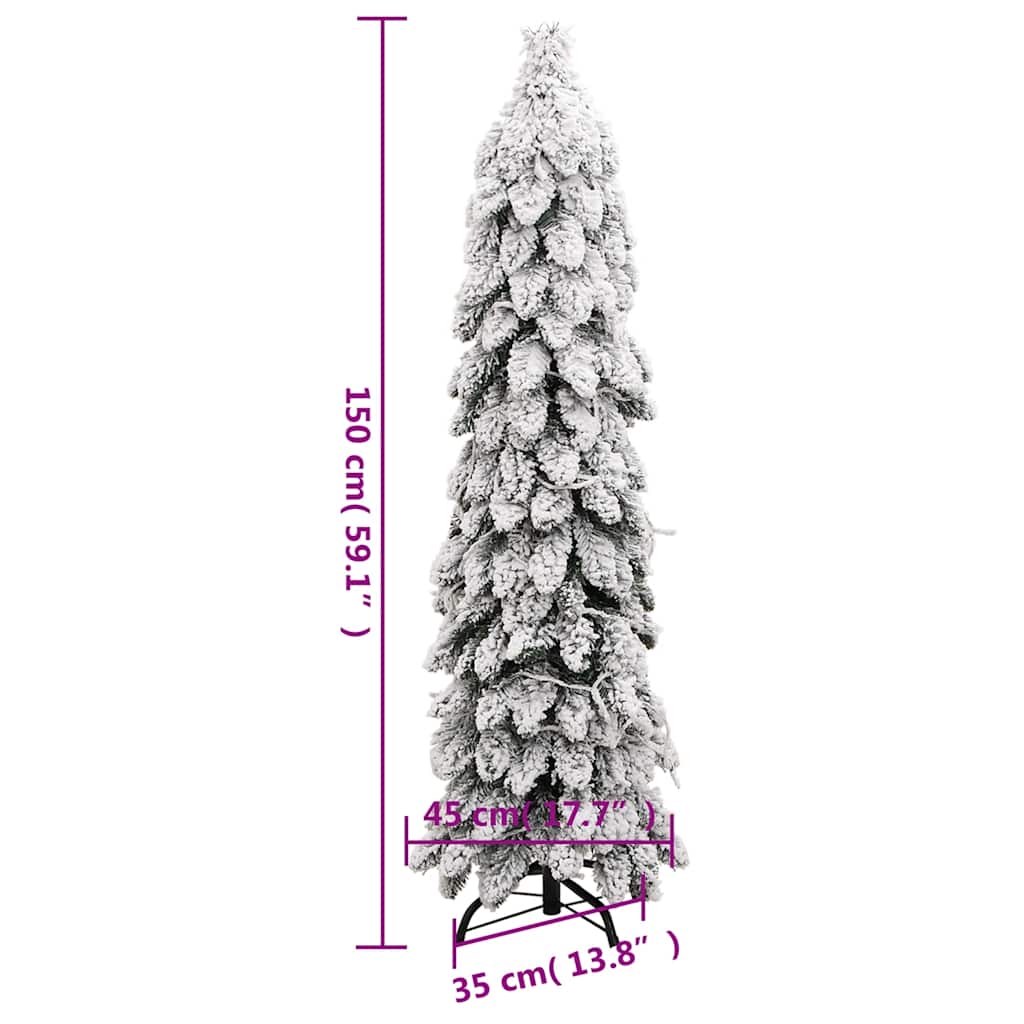 Dirbtinė apšviesta Kalėdų eglutė SNOW AK, su 80 LED ir sniegu, 150cm.