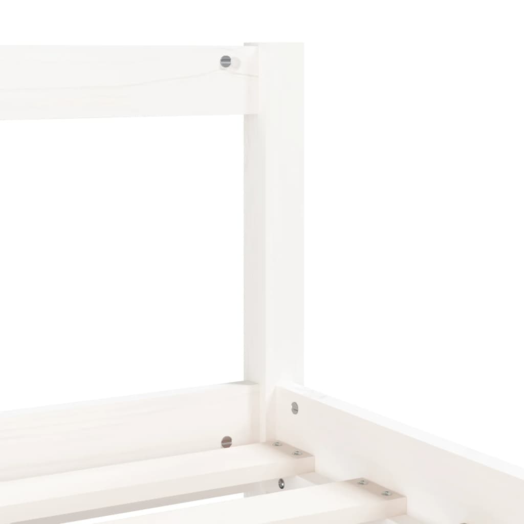 Children's bed frame with drawers, white, 90x200cm, pine