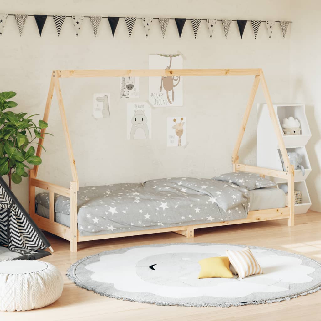 Children's bed frame, 80x200cm, solid pine wood