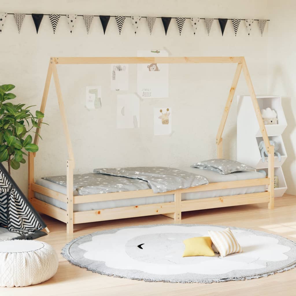 Children's bed frame, 80x200cm, solid pine wood