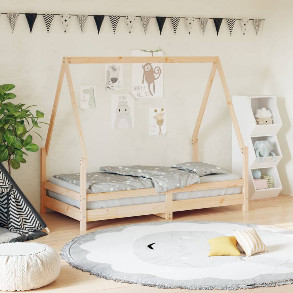 Children's bed frame, 80x160cm, solid pine wood